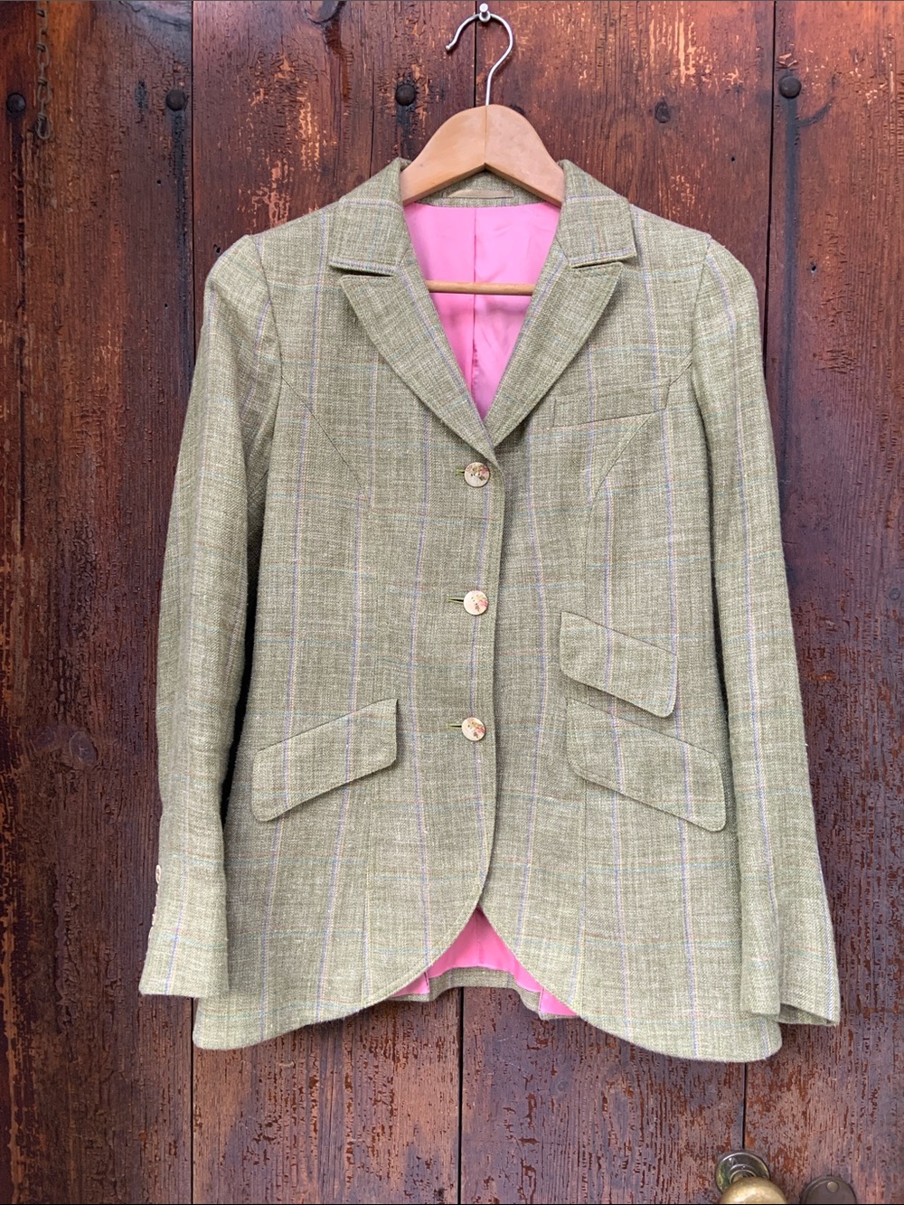 Linen/Silk Donegal Tweed Blazer Size 2/4